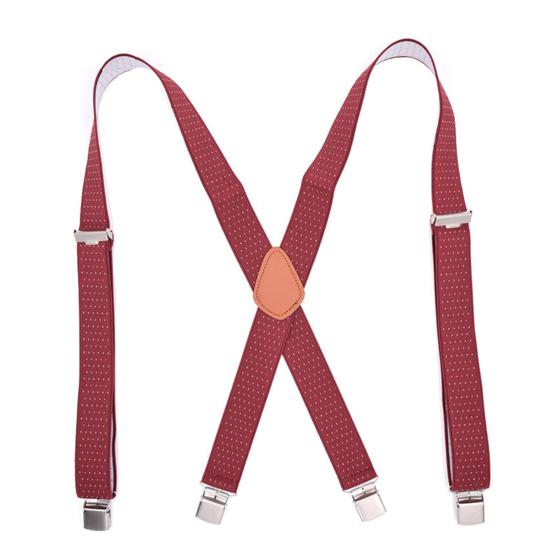Flexível para ocasiões formais faixa elástica x-back acessórios calças cinta cinto com 4 grampos de metal suspensórios ajustáveis adulto