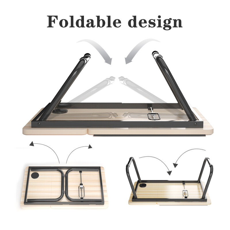 Dobrável mesa do portátil para cama portátil computador bandeja para sofá mesa para escrever 4 ângulos ajustável mesa portátil com suporte de copo