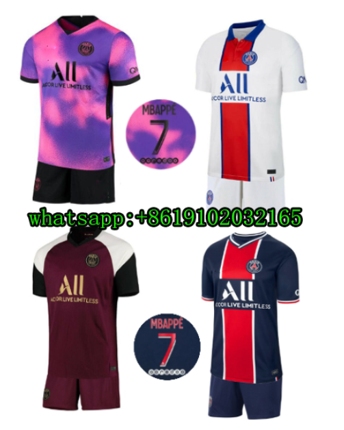 Psg Jersey 2020-21 Kit Voetbal Jersey Mannen + Kids Mbappe 2021 Parijs Neymar Jr Icardi Verratti Kimpembe 2021 kids Voetbal Shirt