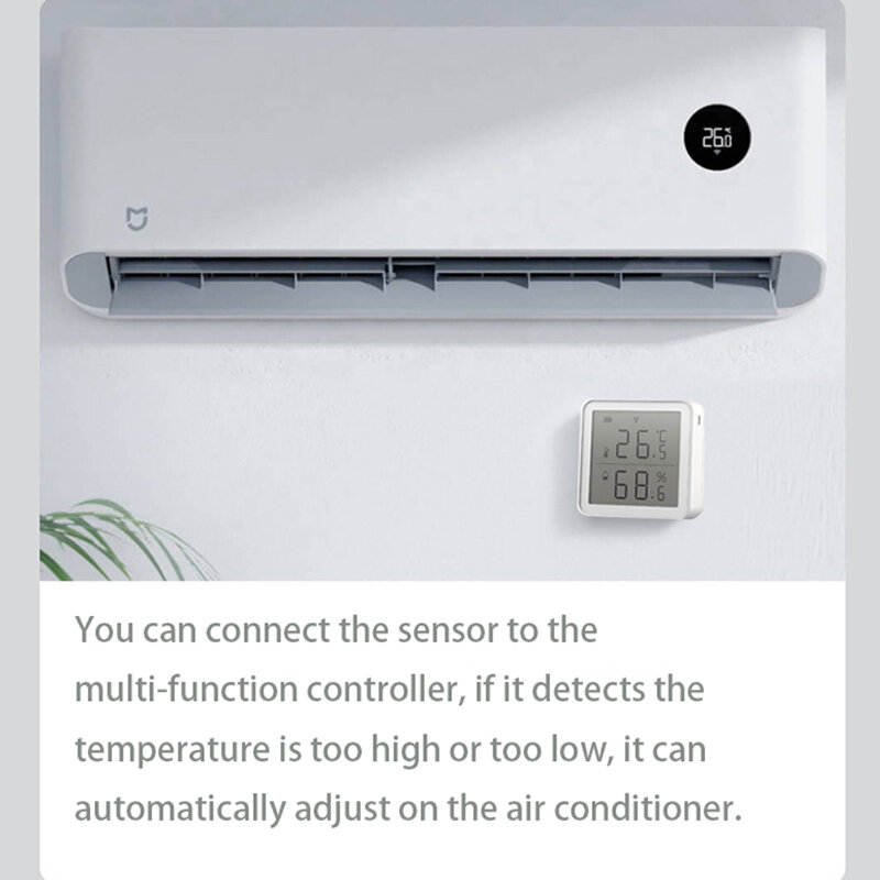 Wireless WIFI Smart Temperature Humidity Sensor Alarm for Tuya Smart Life APP,Compatible with Alexa Google Home,No Hub Required,