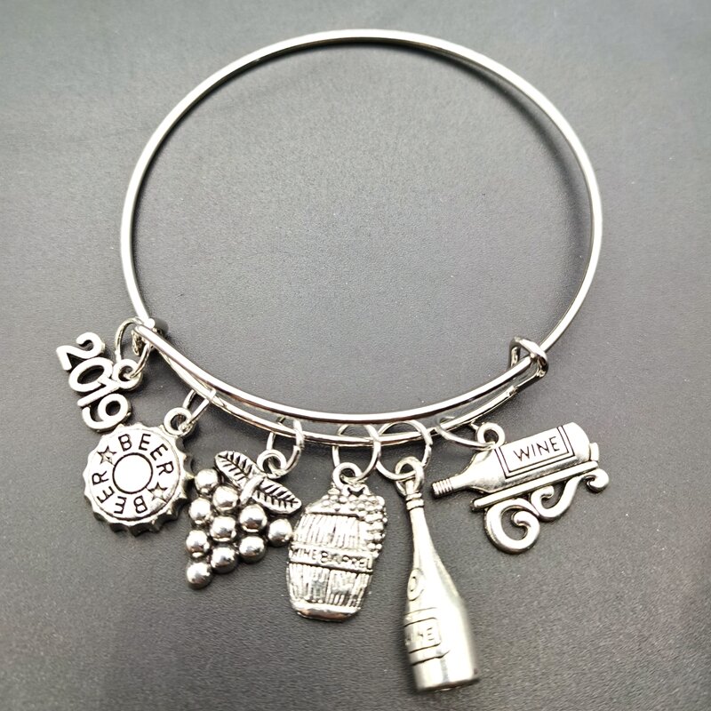 Silver bracelet wine goblet alloy set  gift for friends