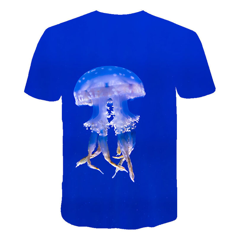 Camisetas de dibujos animados de medusas en 3D para niño y niña, ropa de calle informal de Hip Hop, camiseta de manga corta estampada en 3D para niño y niña