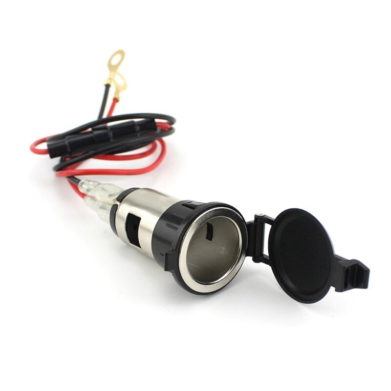 12V USB gniazdo zapalniczki samochodowej wodoodporna ładowarka kabel zasilający bezpiecznik