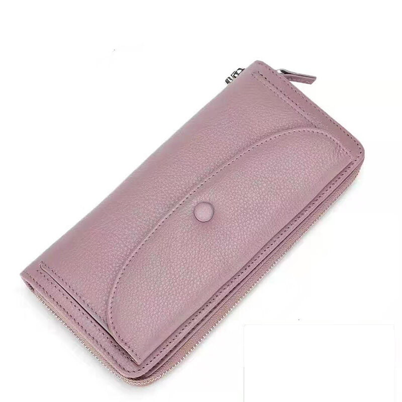 女性のウォル革ロングファスナー財布ファッション多機能ハンドバッグ大容量の携帯電話バッグ