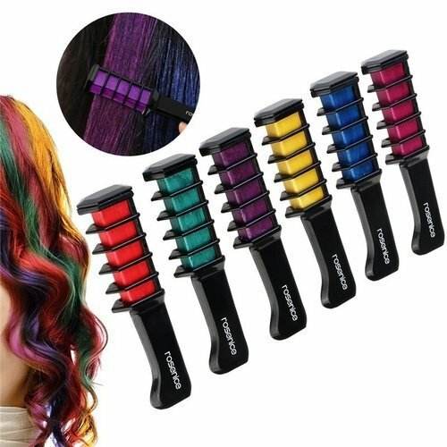 Professional Wide Tooth Hair Comb Brush for Hair Color Chalk for the Hair Color Temporary Blue Hair Dye With Comb 9 colors