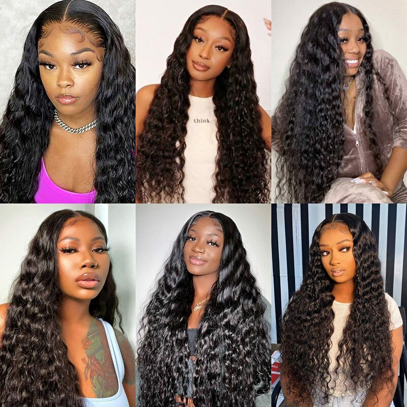 Indian Loose Deep Wave 4*4 Lace Closure Human Hair Wigs For Black Women 180 Density  Wig Pre Plucked Natural Hair line Wig