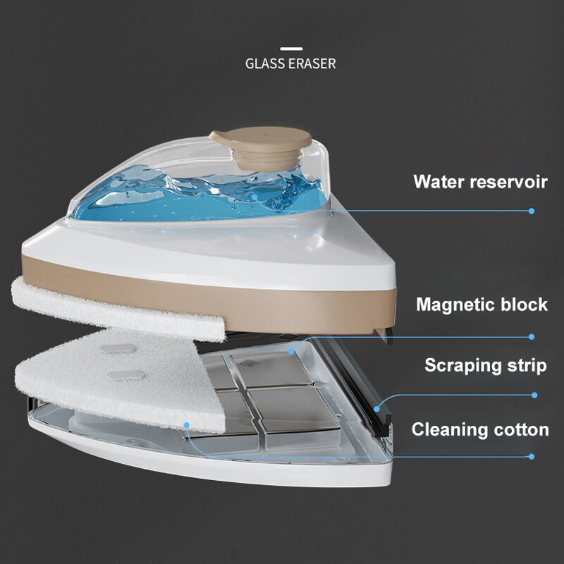 Joybos-limpiador de ventanas magnético, herramienta de limpieza de ventanas de doble cara, descarga automática de agua