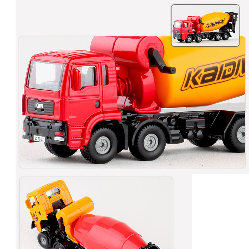 الاسمنت خلاط سيارة سبيكة نموذج النقل شاحنة معدنية KDW بوي لعبة الحلي 1:72 محاكاة نماذج من الشاحنات اللعب هدايا عيد الميلاد اللعب