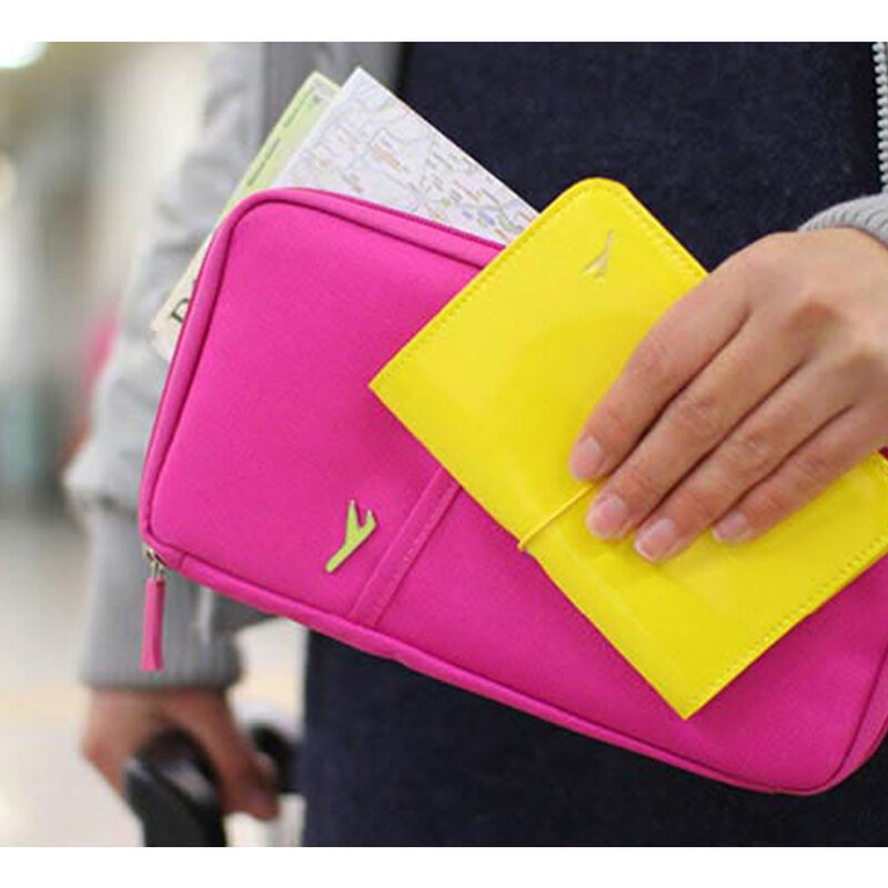 Travel Accessories Storage Bags Wallet For Passport Credit ID Cards Tickets Holder Multicolor Purse Bag Oxford