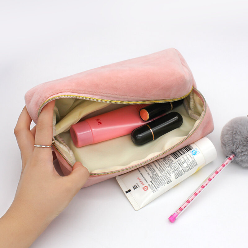 XZP Tas Kosmetik Travel Multifungsi Tas Makeup Wanita Organizer Perlengkapan Mandi Warna Solid Tas Makeup Penyimpanan Wanita Kebutuhan
