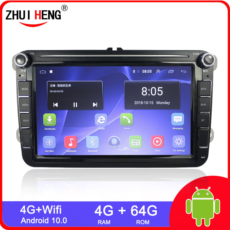 Android 10 2 Din Auto Radio Gps Multimedia Speler Voor Vw/Volkswagen/Golf/Passat/B7/b6/Skoda/Seat/Octavia/Polo/Tiguan Autoradio