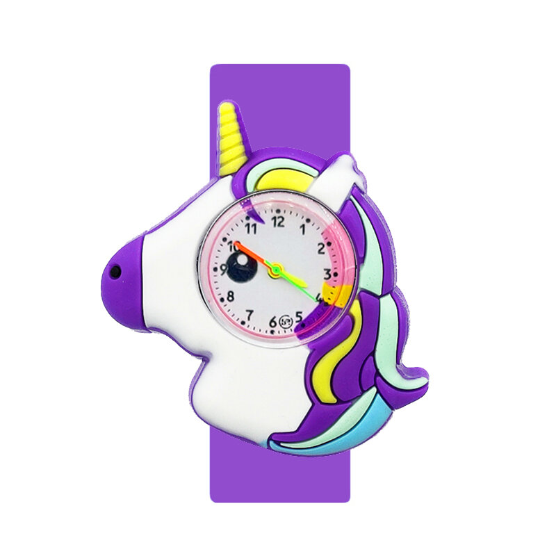 Jam Tangan Unicorn Kartun Mainan Anak-anak Jam Tangan Kuarsa Digital Slap Anak Laki-laki Perempuan Hadiah Natal Jam Tangan Pony untuk Anak Laki-laki Perempuan