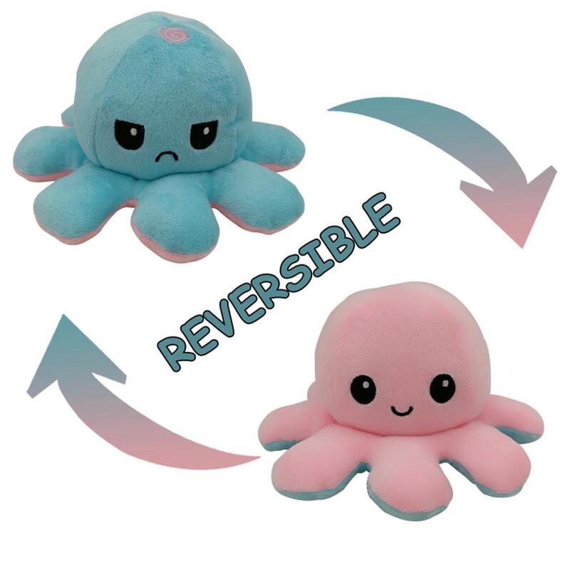 Double-sided Flip Plush Toys Pulpo Poulpe Doll  Soft Creative Happy-Angry Cute Marine Toy Kids Friend Birthday Gift Wholesales #