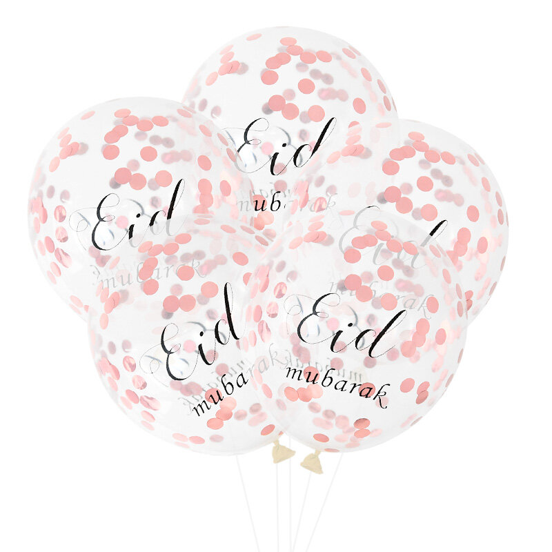 Ballons avec confettis en Latex pour Eid Mubarak, 10 pièces, décoration du Ramadan, ballons pour Eid al-fitr Kareem, pour événements musulmans, fournitures de fête