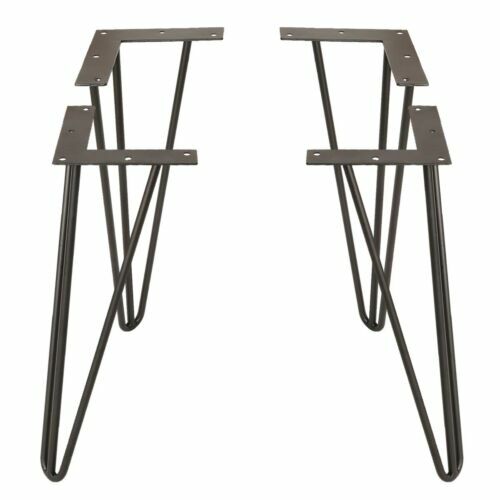 3-Rod Multiple Size Metal Hairpin Table Leg Set of 4 Solid Iron Laptop Desk DIY