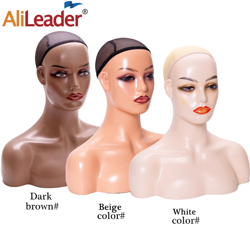 African American Weibliche Mannequin Kopf Mit Schultern Für Perücke Display Realistische Mannequin Kopf Mit Schultern Für Display Perücken