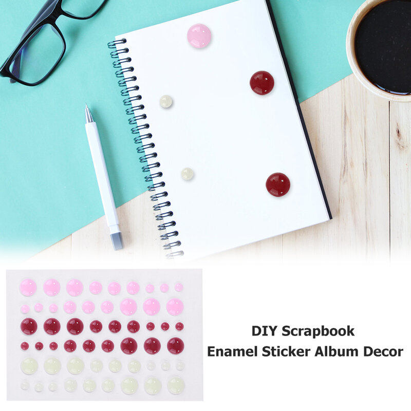 Pegatinas de resina con puntos esmaltados para manualidades, adhesivos bonitos de color rojo sangriento, para álbum de recortes, tarjetas, decoración