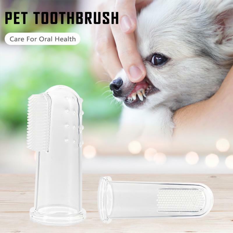 1pc Super suave de dedos de cepillo de dientes de perro cachorro de juguete, de peluche de cepillo de dientes de tártara más allá de mal aliento perros gato suministros de limpieza