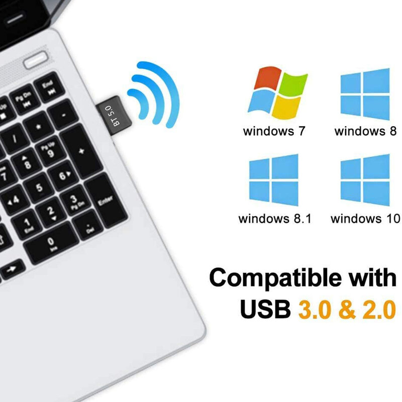 2 In 1 Wireless AUX Audio Transmitter Receiver Dual-Mode USB Bluetooth 5.0 Adapter Dongleสำหรับลำโพงแล็ปท็อปPCหูฟัง