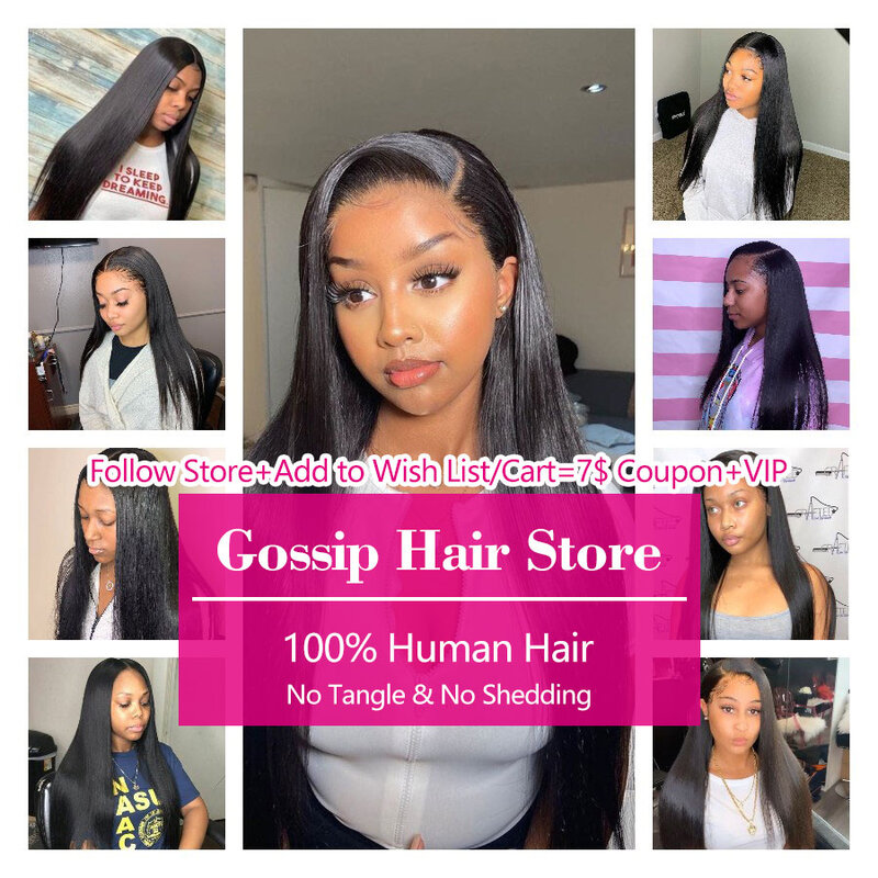 250 Density Lace Wig Straight Lace Front Wig Glueless 13x4 Lace Frontal Human Hair Wigs For Black Women Gossip Lace Wig Remy