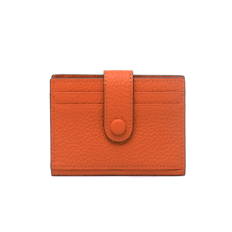 Fashion Card Holder Money Bag Genuine Leather Zipper Buckle Womens Wallets and Purses Designer Brand Hasp Solid Cash Pocket 2021