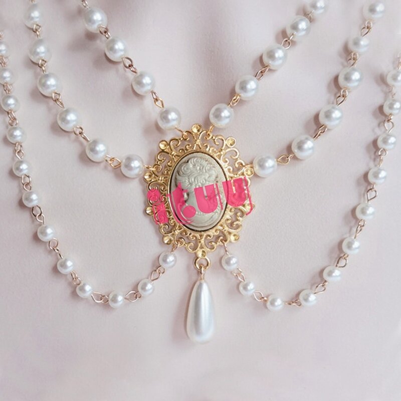 Collar hecho a mano de Lolita KC, colgante de la Virgen María, collar de perlas, cadena de clavícula, accesorios para regalo de niñas