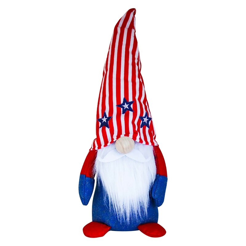 Poupée sans visage du jour de l'indépendance américaine, chapeau pointu, à jambes, ornement créatif pour vieux homme