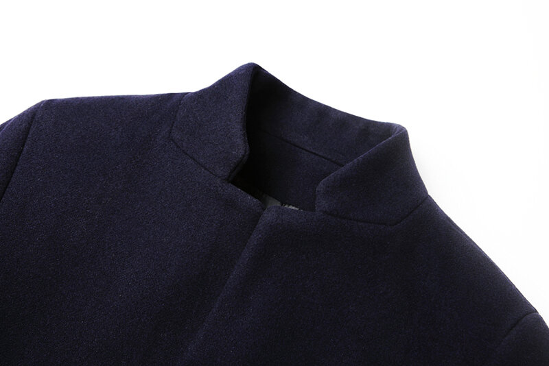 Casaco masculino outono/inverno 2021 novo casaco de lã trim masculino de comprimento médio lã blusão