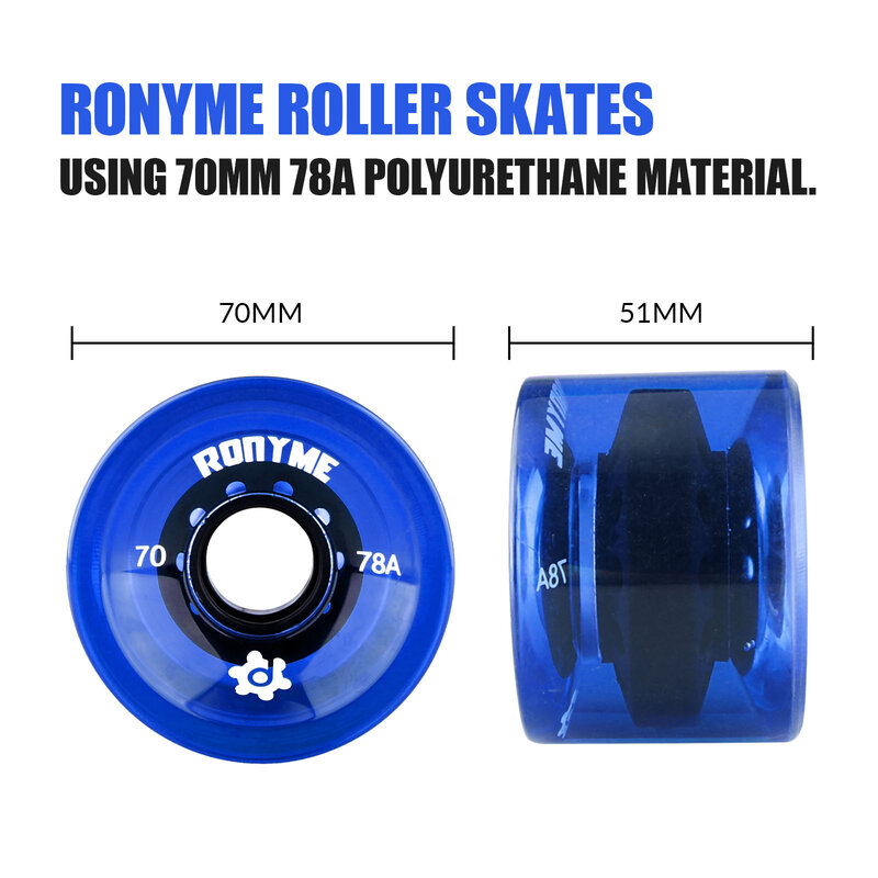 Ronyme – roues de rechange pour Skateboard ABEC-9, 4x 78A, Longboard, en PU, haute Performance