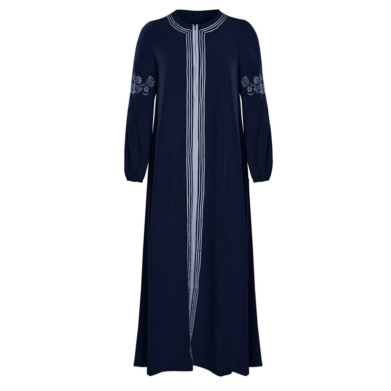 Женское Макси-Платье с принтом абайя джилбаб, повседневное длинное платье в мусульманском стиле, платье в арабском стиле