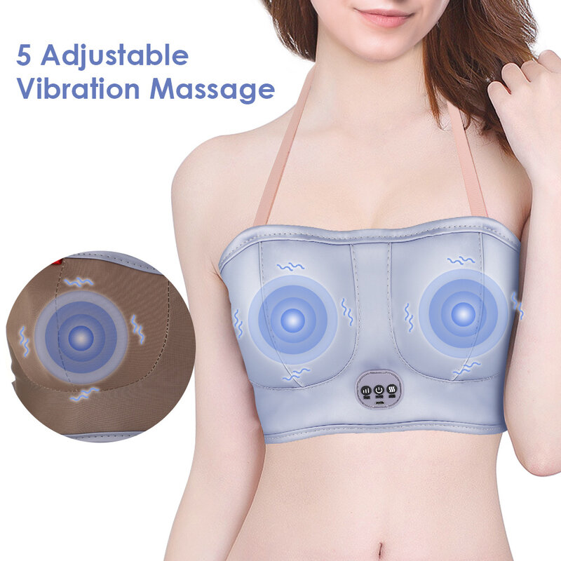 USB Rechargeable 5 Gears Constant Temperature Hot Compress Massage Breast Augmentation Instrument 3D Stereotypes