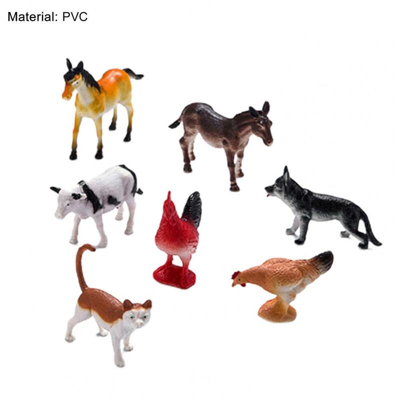 12 pces animal modelo adorável aparência anti-hit cor brilhante floresta criatura figuras animais para crianças
