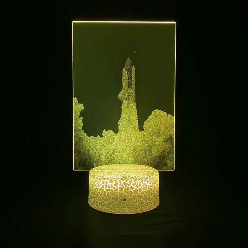 Космический Шаттл 3D графическая лампа Ночной светильник креативный сенсорный пульт дистанционного управления красочная атмосфера светод...