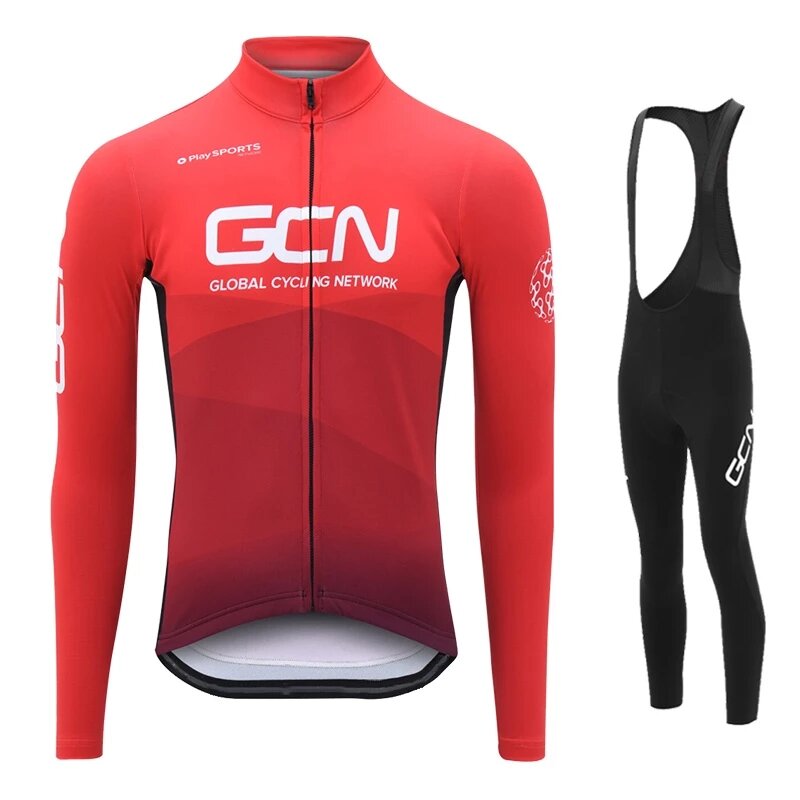 GCN 팀 가을 긴 소매 사이클링 저지 세트 남성용, 신제품 MTB 자전거 저지 유니폼, 2021