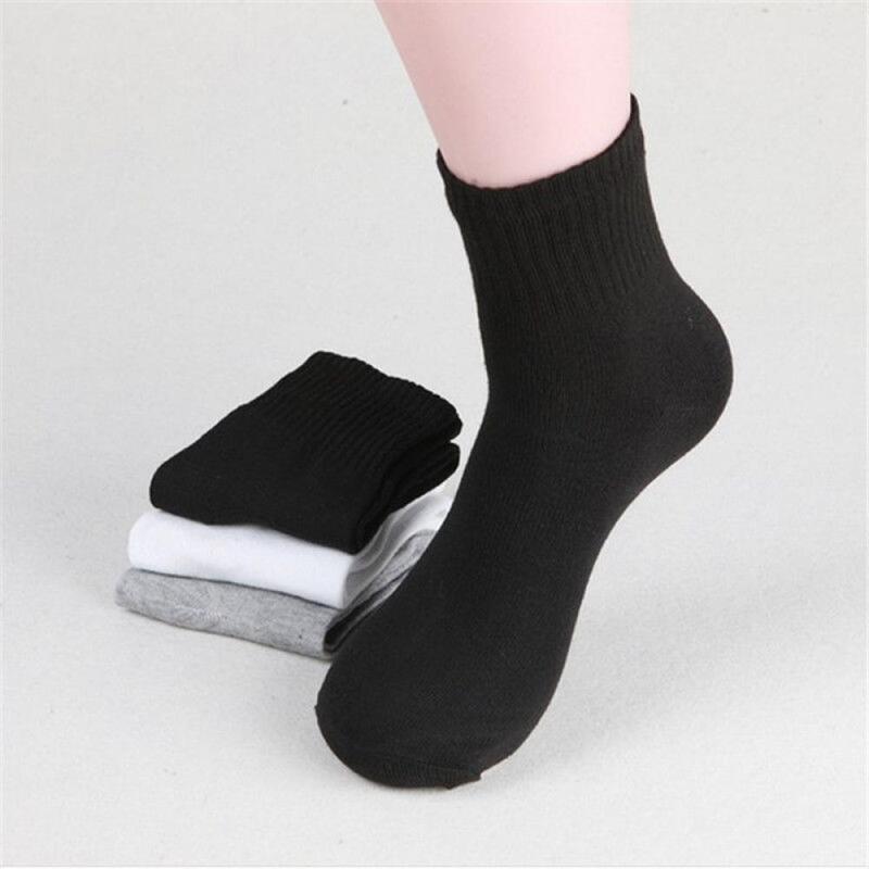 1 Pairs Men Cosy Polyester Sport Socks For Football Basketball 3 Solid Colors Breathable Deodorization Antibacterial