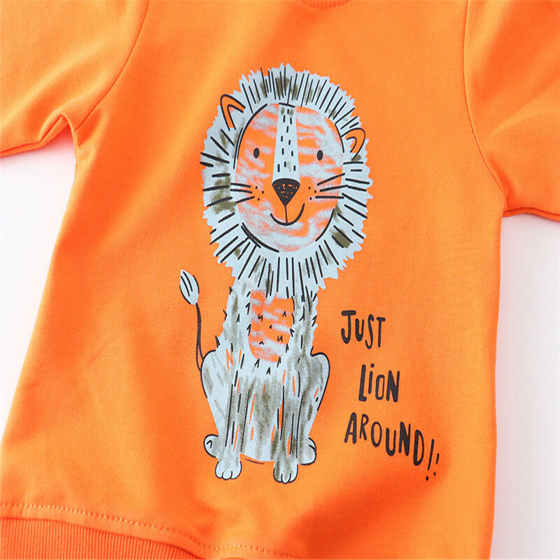 Sweat-shirt imprimé Lion pour enfants, vêtements en coton, à la mode, pour garçons et filles, offre spéciale, automne et printemps