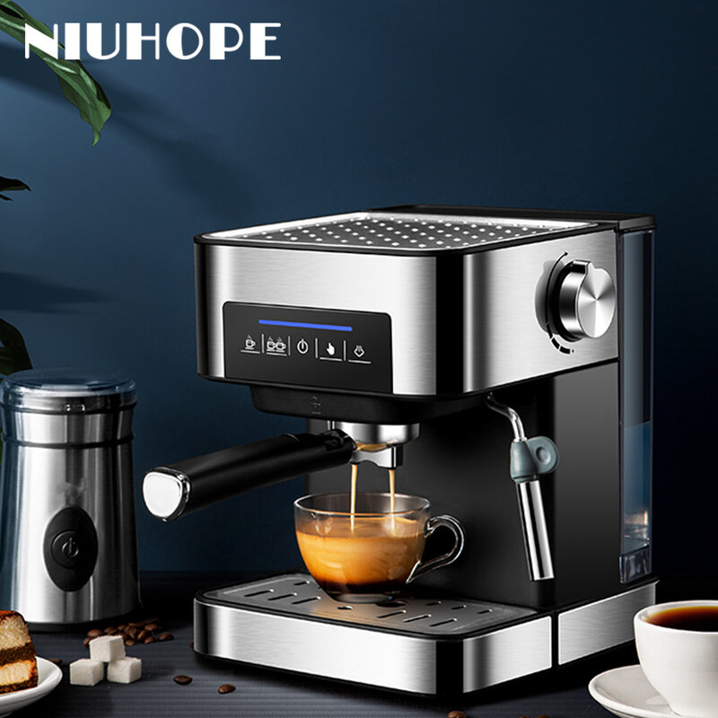 NIUHOPE – Machine à café expresso de Type italien, pour Bar, avec mousseur à lait, pour expresso, Cappuccino, Latte et moka