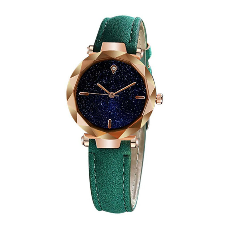 Reloj de pulsera de cuarzo para mujer, cronógrafo con correa de cuero y diamantes de imitación, estilo romántico, con esfera de lujo, XQ