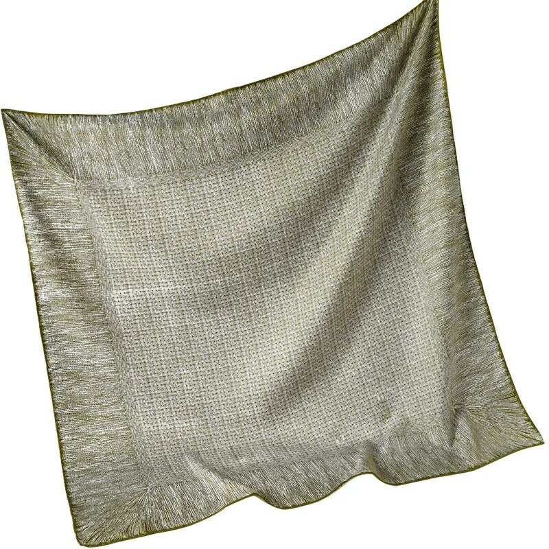 Bufanda de sarga de seda para mujer, Foulard estampado a mano, 100 seda pura, 100% de diseñador de seda Natural, 90cm