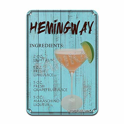 Hemingway – affiche en fer avec ingrédients de Cocktail, peinture en étain, décor mural Vintage pour café, Bar, Pub, bière, maison, artisanat de décoration