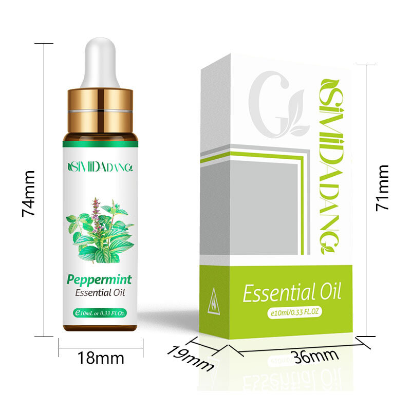 10ML di olio essenziale di menta piperita massaggio fresco cura della pelle oli per cuticole olio aromatico antiprurito repellente per insetti odore purificazione aria