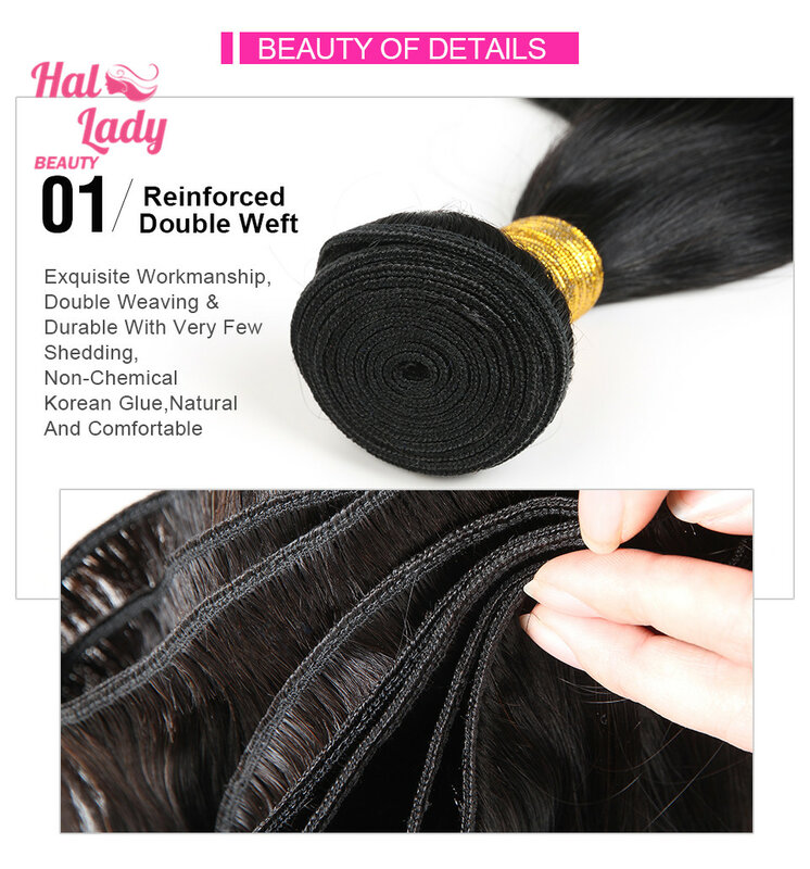 Halo Lady Beauty, бразильские натуральные волосы для наращивания, прямые необработанные человеческие волосы, плетение 30, 32, 34, 36, 38, 40, 50 дюймов, 1 пучо...