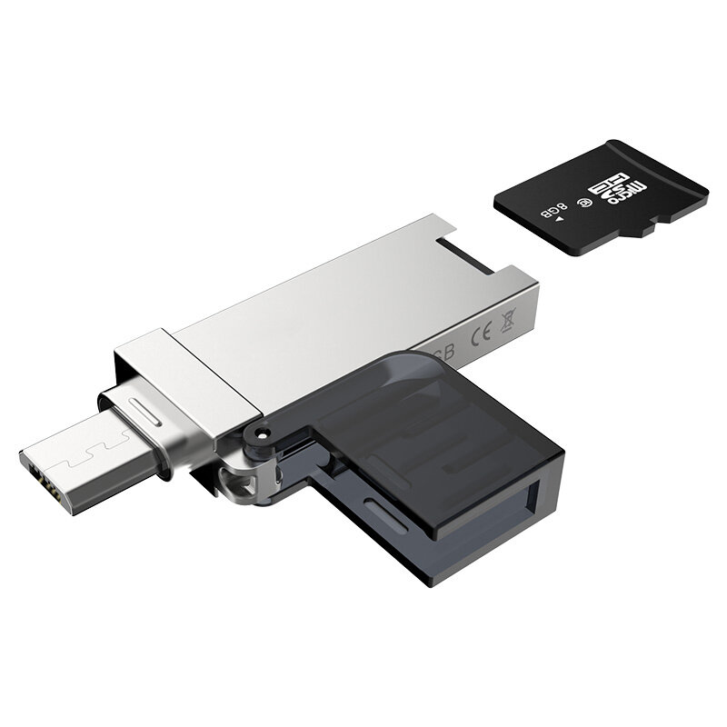 Ginsley-lector de tarjetas OTG G009, Micro SD/TF, lector de tarjetas multimemoria para teléfonos inteligentes Android con interfaz Micro USB