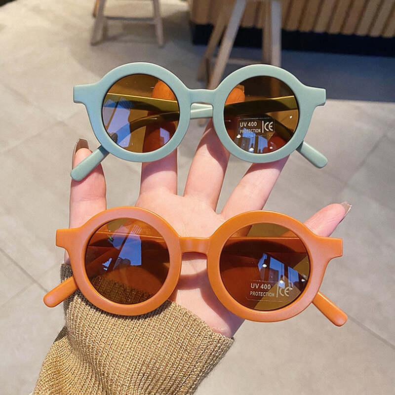 LongKeeper รอบเด็กแว่นตากันแดดแฟชั่น Retro แว่นตาเด็กเด็ก Anti-UV Sun แว่นตา Vintage แว่นตาที่มีสีสัน UV