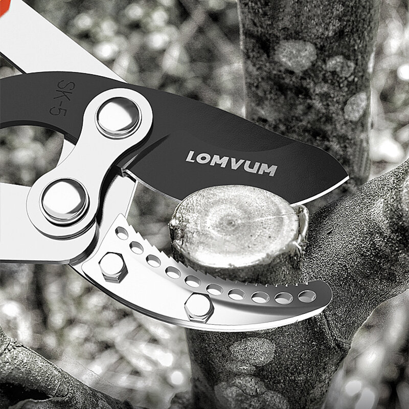 LOMVUM 정원 나무 가지 치기 가위 높은 가지 가지 치기 도구 래칫 Secater 긴 텔레스코픽 알루미늄 핸들 과일 피커 Pruner