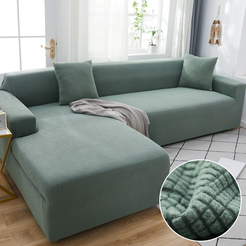 #style10 Funda elástica de felpa para sofá en forma de L,funda de terciopelo para sala de estar,QX88 # 