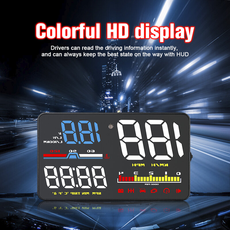 D5000 HUD Head Up display Auto HUD OBD2 Auto Geschwindigkeit Projektor KMH MPH Tacho Auto Detektor Öl Verbrauch Alarm
