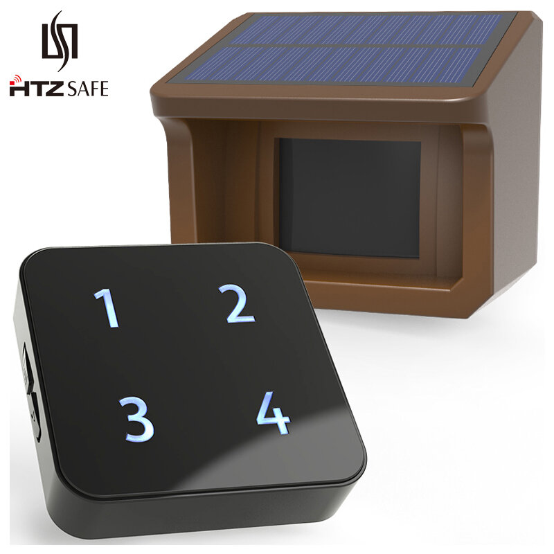 HTZSAFE 800 Meters Solar Wireless Driveway Alarm Outdoor Weather-Resistant Motion Sensor&Detector DIY Security Alert System