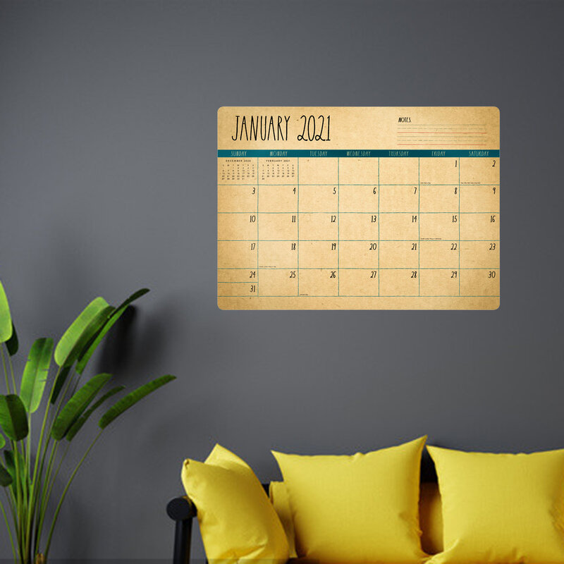 Настенный календарь 2021, еженедельный ежемесячный планировщик, органайзер для дома и офиса, настенный календарь, ежедневный планировщик рас...