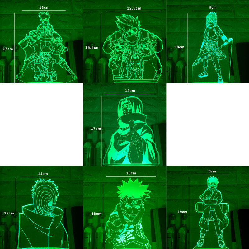 С рисунком из аниме «Наруто» удзумаки светодиодный ночной Светильник команда 16 как у героя мультфильма Саскэ производства компании "Kakashi" Х...
